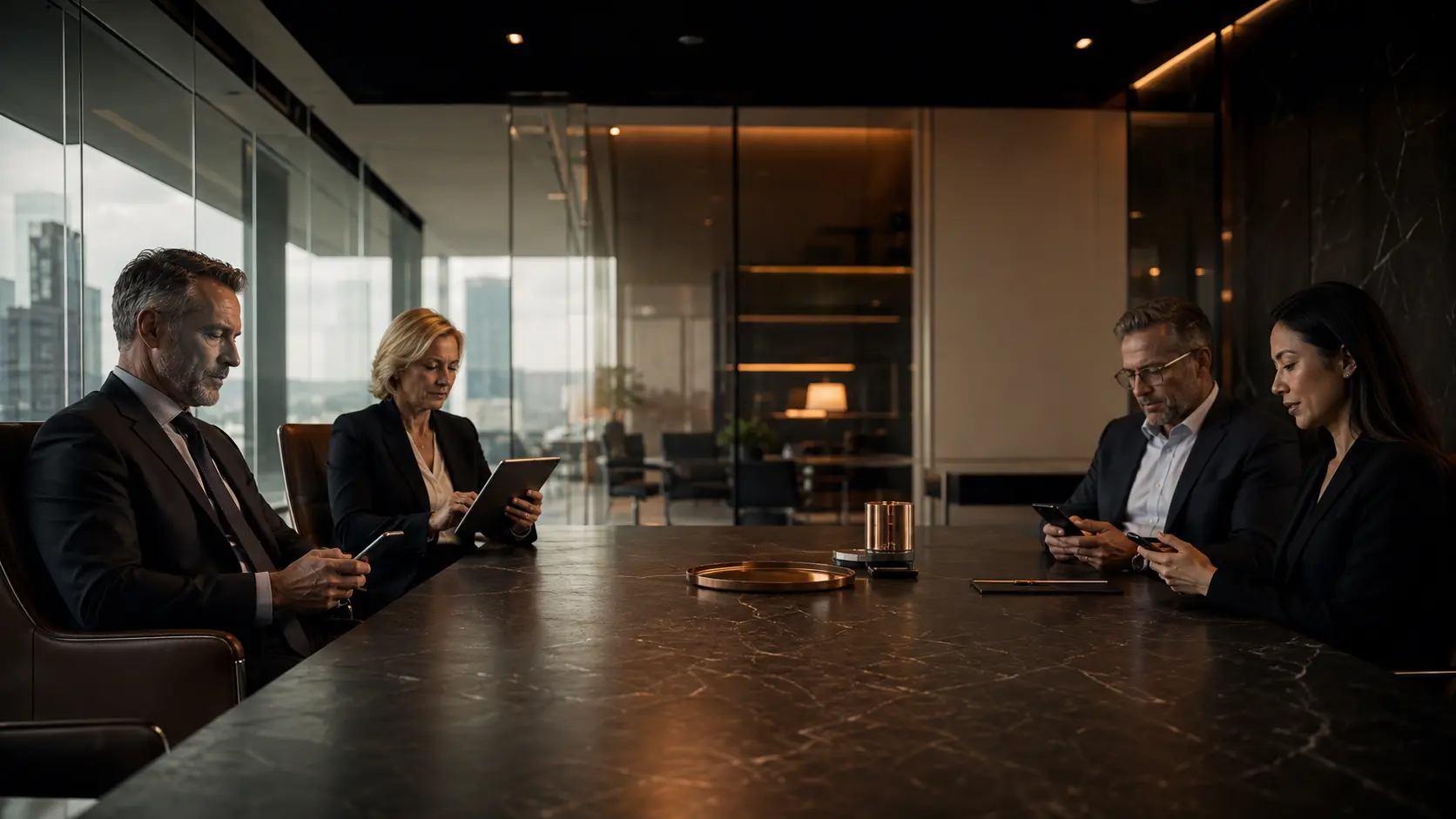 Colleagues working together within a connected business